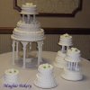 Cascading tiers with icing ribbon